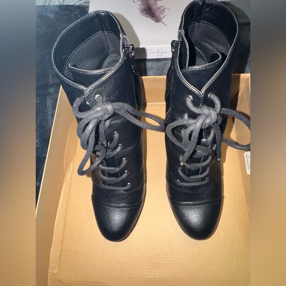 Jessica Simpson Imala Black Platform Ankle Boots - Picture 4 of 8